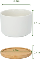 Pots de fleurs modernes en céramique de 11 oz pour plantes succulentes, avec logo personnalisé, écologiques, pour la maison, avec plateau en bambou, pour le jardin, directement de l'usine