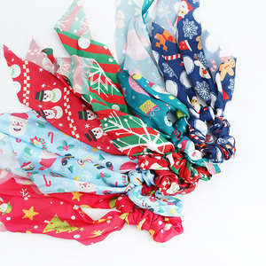 Cintas para el Cabello de Satén Navideñas, Scrunchies con Lazo Largo, Diseño de Dibujos Animados, Estilo Europeo y Americano, Accesorio de 25 cm - Product Image 1