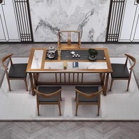 Table basse minimaliste moderne en porcelaine de style italien, plateau en marbre, structure en bois massif, meubles de salon