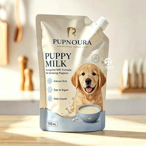 Bolsas de aluminio con boquilla para envasado de alimentos líquidos para mascotas, personalizadas de fábrica, para sopa de perro, caldo de hueso, leche para cachorros y productos funcionales. - Product Image 3