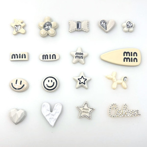 Dripping Heart <b>Bow</b> Hair <b>Clips</b> Off White Smiley Face Women Casual Plastic Resin DIY Jewelry Accessories Spring 2024 - Product Image 4