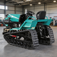 Tractor de orugas de alta eficiencia de 50 HP con zanjadora y rastra para zanjas, equipo multifuncional para labranza de arrozales