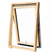 Fenêtre de toit à charnière centrale en aluminium et bois, haut de gamme, en pin massif, pour maison passive, avec micro-ventilation réglable