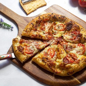 Planche à découper en bois avec poignée, pelle à pizza en bois d'acacia de qualité restaurant pour pizza, pain, fromage - Product Image 4