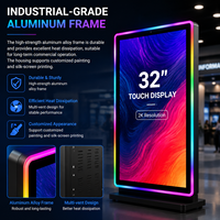 Nouvel écran tactile capacitif vertical de 32 pouces avec interfaces USB DVI, affichage interactif LED RVB pour kiosque en libre-service