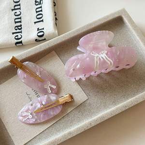 Horquillas para el Cabello al por Mayor, Nuevas Horquillas con Lazo Elegantes de Alta Calidad para Niñas, Horquillas con Lazo Rosadas Exquisitas para Uso Diario - Product Image 4