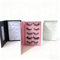 Fournisseur de boîtes d'emballage pour cils, livres de cils personnalisés, 5 paires en gros, boîtes de livres de cils vides, miroir, laminage mat, cosmétique