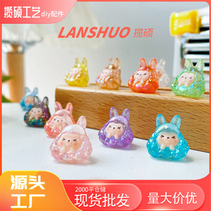 KIKI Rabbit Resin Hair <b>Clips</b> 5.5cm Transparent Cartoon Miniature 3D Creative Accessories Daily Use - Product Image 3