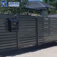 Hoogwaardig privacy scherm in Australische stijl voor buiten, tuinhek, veiligheidsomheining, aluminium frame, eenvoudig te monteren, WPC 3D-modellering beschikbaar, 6 voet hoog.