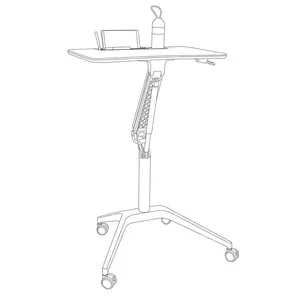 Ergonomische Hydraulische Laptop Zitten Of Stand Side Bureau Hoogte Verstelbare Pneumatische Hand Crank Stand Up Lift Tafel