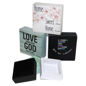 Citazione ispiratrice 8x8 pollici fatti a mano scatola di legno segni con messaggio personalizzato per la decorazione di arte per la <span class=keywords><strong>casa</strong></span> accogliente - Product Image 3
