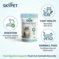 Pâte anti-boules de poils pour chats à poils longs, conditionnée en sachet, complément alimentaire digestif naturel, prévient les vomissements et la toux