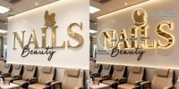 Enseigne personnalisée pour magasin, intérieur/extérieur, lettres 3D en métal, enseigne pour salon de manucure, logo mural LED, enseigne 3D pour la décoration de boutique