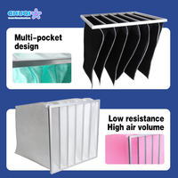 Filtres à poches AHU de qualité F8 pour installations MRO, pour bâtiments de bureaux, sous contrat de maintenance annuelle, faible résistance, commande en gros