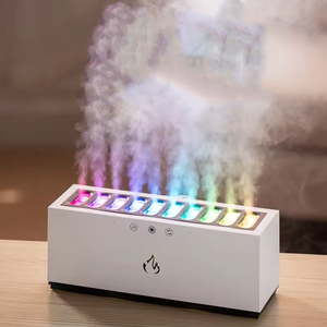 Nuevo escritorio dinámico música ultrasonido llama humidificador de aire hogar 900ML RGB Led luz humidificador difusor máquina fabricante de niebla - Product Image 1