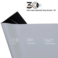 Écran de projection HEYU 72-220 pouces 3C anti-taches à cadre fixe gris 4K 8K Ultra HD pour projecteur laser triple