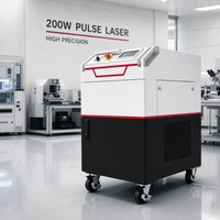 Machine de nettoyage laser à impulsions portable 200W entièrement améliorée, légère et compacte, très efficace, à fibre laser