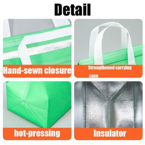 Sac isotherme personnalisé en non-tissé pressé à chaud, idéal pour les bars à collation et les plats à emporter – Vente en gros à prix réduit - Product Image 2
