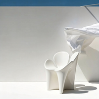 Chaise longue en béton GRC ultra-performante sur mesure, sculptée en forme de fleur, pour l'architecture paysagère moderne
