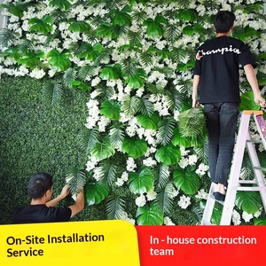 Mur végétal artificiel en plastique 3D, plantes vertes bioniques, fond de scène, fausses fleurs, combinaison paysagère, décoration intérieure - Product Image 3