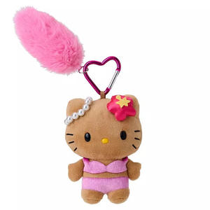 Nuevo Llavero de Peluche de Hello Kitty Marrón de la Colección Hawaii Holiday, Muñeco de Peluche de Hello Kitty Negra Surfista, Colgante de Peluche - Product Image 6