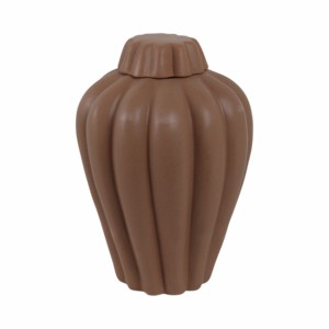 Vaso Scultoreo in Ceramica Scanalata con Coperchio per Arredamento Casa, Soggiorno, Camera da Letto, Ufficio - Product Image 4
