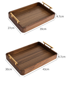 Vassoio di Servizio Personalizzabile in Legno di Noce per Cucina, Casa o Hotel, Stile Classico, Stoviglie per Feste o Servizio Cibo - Product Image 3