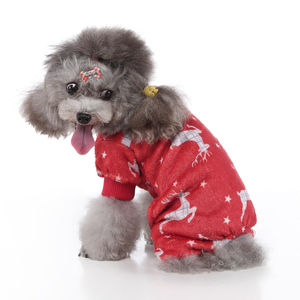 Ropa Navideña para Perros, Pijama Cálido <span class=keywords><strong>de</strong></span> Forro Polar, Vestido Suave para Cachorros con Lazo para Perros Pequeños y Medianos, OEM - Product Image 3