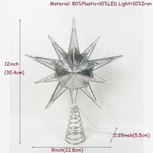ไฟดาวประดับยอดต้นคริสต์มาส LED ขนาด 12 นิ้ว สำหรับตกแต่งงานปาร์ตี้คริสต์มาสในร่ม ลดราคาพิเศษ - Product Image 6