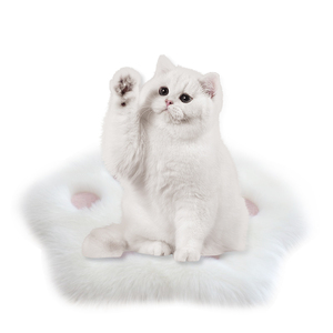 Tappeto a Forma <span class=keywords><strong>di</strong></span> Zampa <span class=keywords><strong>di</strong></span> <span class=keywords><strong>Gatto</strong></span>, Morbido Tappeto a Pelo Lungo per Animali Domestici, Tappetino Antiscivolo Cartoon per Casa degli Animali e Soggiorno - Product Image 1