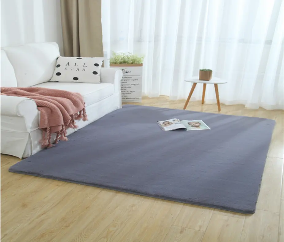 Artificial rabbit hair carpet soft mat living room area carpet fluffy floor covering mat