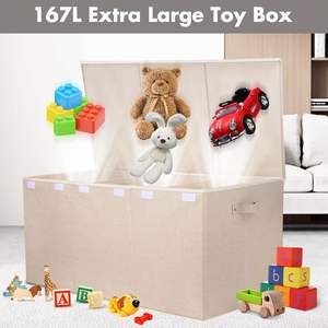 Extra Large Toy Box 167L Sturdy Toy Storage Chest Organizer <b>Bin</b> Baskets with 2 Removable Divider for Boys Girls - Product Image 5