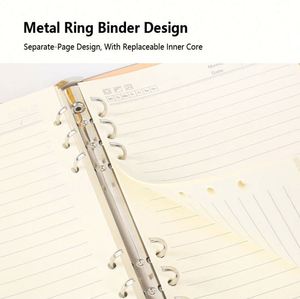 Manufacturer <b>A5</b> PU Leather <b>Ring</b> <b>Binder</b> Printed Notebook Custom logo Loose Planner Notebooks With Magnetic Buckle Wholesale - Product Image 3