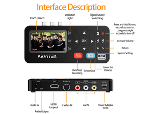 Convertisseur VHS vers numérique avec écran 3 pouces, machine de conversion vidéo vers DVD numérique avec télécommande, sortie HDMI en boucle - Product Image 5