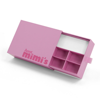 Boîte de rangement à compartiment ouvert rose premium pour bijoux, emballage cadeau
