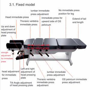 Table de chiropratique électrique avec commande de hauteur par pédale pour centre de réadaptation, correction de la colonne vertébrale, utilisation en physiothérapie - Product Image 2