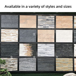 Pannello a Flusso d'Acqua 3D Scanalato Naturale per Rivestimento Murale, Piastrelle <span class=keywords><strong>in</strong></span> <span class=keywords><strong>Pietra</strong></span> Culturale di Ardesia, Rustico e Resistente alle Intemperie per Esterni - Product Image 6