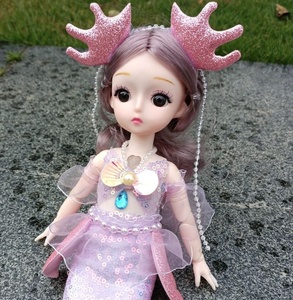 Poupée sirène chantante robe de mariée princesse enfants poupée jouets cadeau d'anniversaire festif - Product Image 3