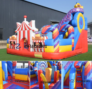 Juegos Inflables para Carnaval, Parque de Atracciones, Circo, Noria, Trampolín, Casa de Brinco, Tobogán Combinado, PVC Colorido con Soplador - Product Image 2