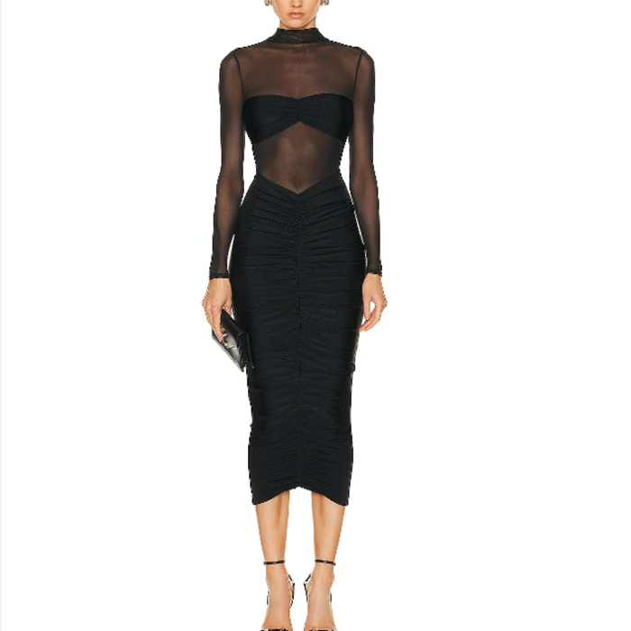 Sheer Dress With Bodysuit Underneath Sexy See Through Dresses