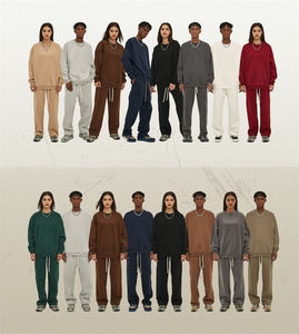 Pull-over décontracté oversize pour hommes de haute qualité sweat-shirt à col rond personnalisé en coton avec épaule tombante lavée Vintage pour l'automne - Product Image 2