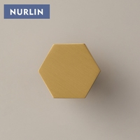 Nurlin实心黄铜六角橱柜旋钮墙壁衣服单钩家具衣柜门抽屉把手可定制