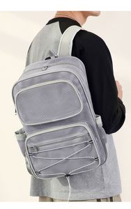 Sac à dos en maille intégrale durable pour l'école, la sécurité, les voyages, sac en maille transparente robuste avec compartiment pour ordinateur portable et plusieurs poches - Product Image 6