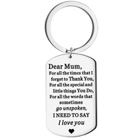 Nouveau porte-clés personnalisé, bijou tendance, cadeau pour maman, plaque rectangulaire en acier inoxydable, porte-clés avec inscription.