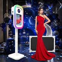 Mesin Photo Booth Cetak Instan Custom 10.2/11/13 Inch DSLR iPad dengan Bingkai Lampu RGB dan Kamera Selfie