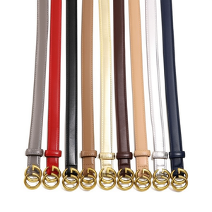 Cintura in PU con fibbia ad anello a D, larghezza 2,3 cm, casual e alla moda, per uomo e donna, con accessori in lega. - Product Image 3