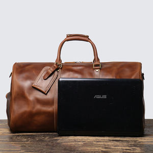 Nuevo Bolso de Viaje de Cuero Vacuno para Hombre, Bolso de Mano de Cuero Crazy Horse Vintage, Bolso de Hombro para Viaje - Product Image 3