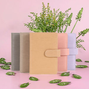 Hongbo Best Seller A6 Pebble Leather Portable Journal Cover 20 Colored Budget Ring Binder 6 Ring Binder Hardcover Loose-leaf - Product Image 3