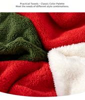 Serviettes en polaire corail de Noël très vendues, motif festif mignon brodé, serviette absorbante pour les mains, cadeau souvenir de Noël pour les invités