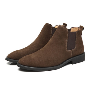 Stivaletti Chelsea da <span class=keywords><strong>Uomo</strong></span> in Vera Pelle Scamosciata, Prezzo di Fabbrica, Neri e Marroni per Uso Invernale, Estivo e Autunnale con Suola in Gomma - Product Image 6